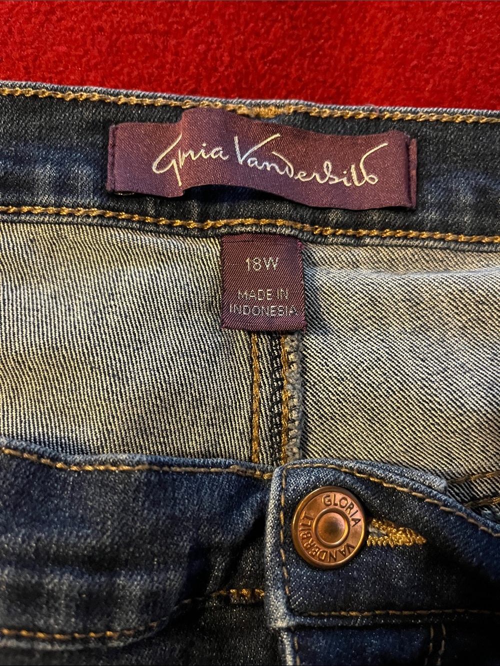 Gloria Vanderbilt Dark Blue High-Rise Jeans